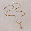 Vintage European 304 Stainless Steel and Imitation Pearl Teardrop Pendant Necklaces ZN0215-4