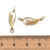 Ion Plating(IP) 304 Stainless Steel Pave Shell Feather Connector Charms with Jump Rings STAS-Q335-06G-3