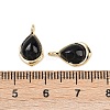Natural Black Onyx(Dyed & Heated) Teardrop Charms KK-B157-33B-G-3