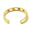 Square & Teardrop & Horse Eye Glass Open Cuff Bangle with Cubic Zirconia BJEW-A136-01G-01-2