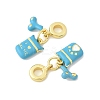 Brass Enamel European Dangle Charms KK-FZC0001-02A-G-2
