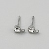 Brass Stud Earring Findings LS-KK-WH20004-11A-P-1