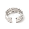 Non-Tarnish 304 Stainless Steel Lined Open Cuff Ring for Women RJEW-E063-29P-3