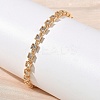 Cubic Zirconia Square Link Bracelets BJEW-L711-01G-02-1