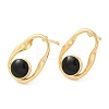 Rack Plating Brass Twist Oval Stud Earrings with Enamel EJEW-D061-01G-2