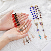 Cross Alloy Enamel Pendant Decorations HJEW-AB00656-3