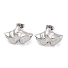 Non-Tarnish Leaf 304 Stainless Steel Stud Earrings EJEW-H013-32P-1