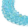 Transparent Electroplate Glass Beads Strands GLAA-F029-3mm-D20-3