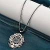 201 Stainless Steel Hollow Tree of Life Pendant Box Chain Necklaces NJEW-M086-04P-1