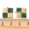 Synthetic Malachite Square Charms STAS-Q345-25G-3