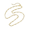 304 Stainless Steel Rectangle link Chain Necklaces NJEW-JN04746-02-3