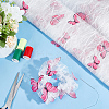 Butterfly Pattern Polyester with PET Embroidery Lace Fabric DIY-WH0419-45-5