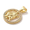 Zodiac Theme Brass Micro Pave Cubic Zirconia Pendants KK-M273-05H-G-2