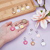 12Pcs 6 Colors Cat Paw Print Resin Stethoscope Pendant Decorations HJEW-OC00161-3