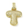 Brass Micro Pave Clear Cubic Zirconia Pendants KK-M279-01G-T-1