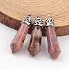 Bullet Natural Rhodochrosite Pointed Pendants LS-G-E332-C05-1