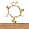 304 Stainless Steel Cable Chain Charm Bracelets BJEW-L708-05G-5