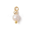 Natural Freshwater Pearl Potato with Brass Beaded Charms PALLOY-JF04946-01-2