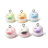 Opaque Resin Pendants X-RESI-P051-06P-M-1