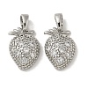 Brass Micro Pave Cubic Zirconia Pendents KK-R210-17P-1