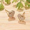 Brass Micro Pave Clear Cubic Zirconia Stud Earrings for Women EJEW-G428-25G-06-2