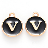 Golden Plated Alloy Charms LS-X-ENAM-S118-02V-1