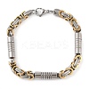 PVD Vacuum Plating 201 Stainless Steel Column Link & Byzantine Chain Bracelets BJEW-Z023-09P-1-1