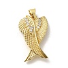 Rack Plating Brass with Cubic Zirconia Pendants KK-Z086-14G-03-1