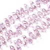 Electroplate Glass Faceted Teardrop Beads Strands EGLA-D014-15-1