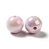 UV Plating Opaque Rainbow Iridescent Acrylic Beads MACR-D063-01A-03-3