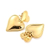 304 Stainless Steel Double Heart Dangle Stud Earrings for Women LS-EJEW-D076-01B-G-2