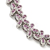 Rack Plating Brass Pave Cubic Zirconia Butterfly Link Bracelets for Women BJEW-B110-05P-02-2