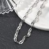 304 Stainless Steel Dapped Chains Bracelets for Women BJEW-D466-08B-P-5