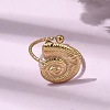 Conch 304 Stainless Steel Open Finger Rings for Women RJEW-A091-16G-1