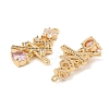 Brass Micro Pave Cubic Zirconia Pendants KK-C155-18G-02-2