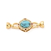 Brass Micro Pave Clear Cubic Zirconia Fold Over Clasps KK-P291-24G-1