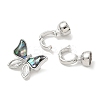 Butterfly Brass Micro Pave Clear Cubic Zirconia Fold Over Clasps KK-U059-28P-2