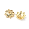 Brass Micro Pave Clear Cubic Zirconia Bead Caps KK-V015-21G-01-1