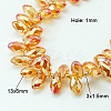 Electroplate Glass Faceted Teardrop Beads Strands EGLA-D014-29-1