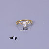 Teardrop 304 Stainless Steel with Clear Cubic Zirconia Finger Rings for Women FS-WG6614B-03-5