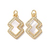 Brass Micro Pave Cubic Zirconia Pendants KK-B083-19G-02-1