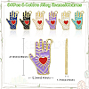 60Pcs 6 Colors Alloy Enamel Pendants ENAM-CJ0003-82-2