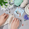 Alloy Enamel Moon with Star & Yin Yang Charm Locking Stitch Markers HJEW-PH01707-3