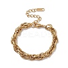 304 Stainless Steel Rope Chain Bracelet for Men Women LS-BJEW-P284-09G-1