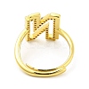 Mixed Color Enamel Initial Letter Adjustable Ring with Clear Cubic Zirconia RJEW-P045-01G-N-3