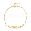 PVD Vacuum Plating 304 Stainless Steel Beaded Bracelets STAS-A052-26G-1