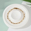 PVD Vacuum Plating 304 Stainless Steel Paperclip Chain Bracelets LS-BJEW-I295-15G-1