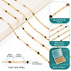1 Bag Real 16K Gold Plated Brass Oval & Flat Round Glass Link Chains CHC-TA0001-22-3