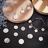 18Pcs 3 Style 201 Stainless Steel Flat Round Tag Pendants STAS-NB0001-21-2