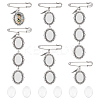 Iron Oval Link Brooch Base Settings AJEW-UN00044-01-1